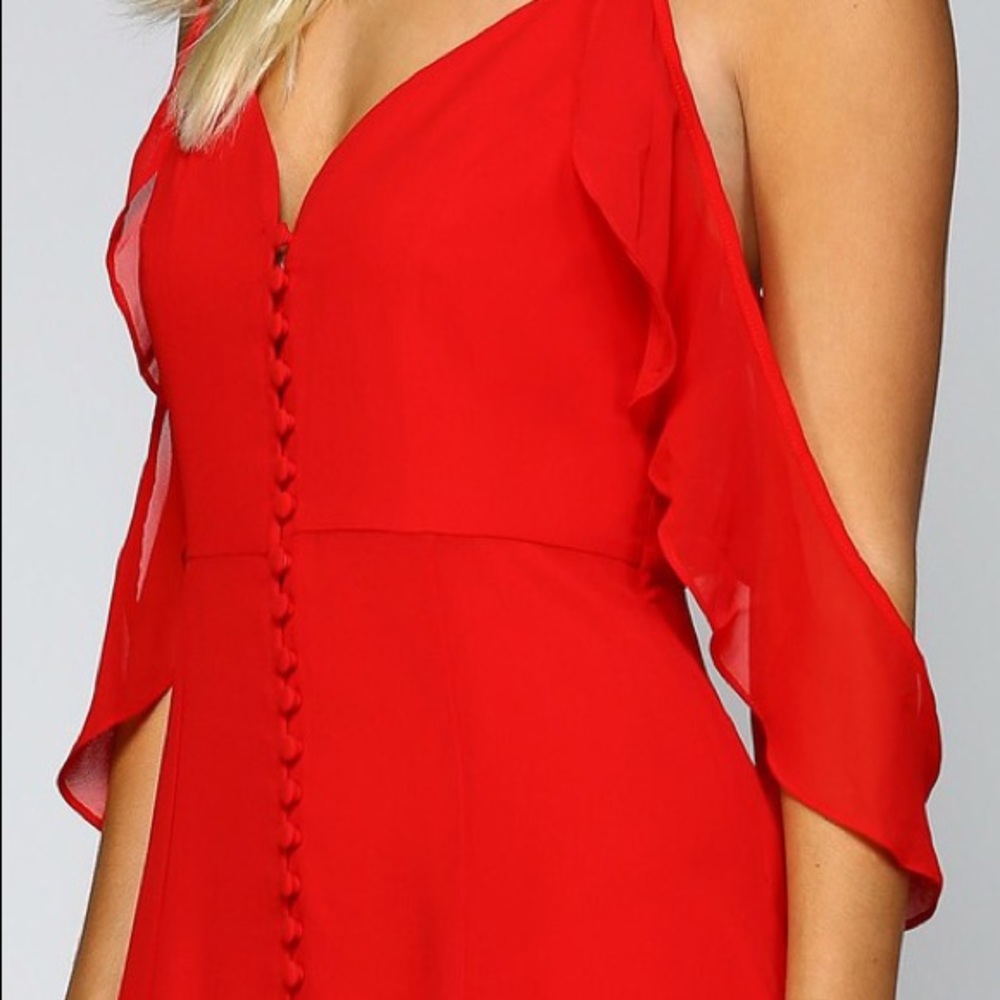 Red Button-Up Maxi - Picture 3 of 3